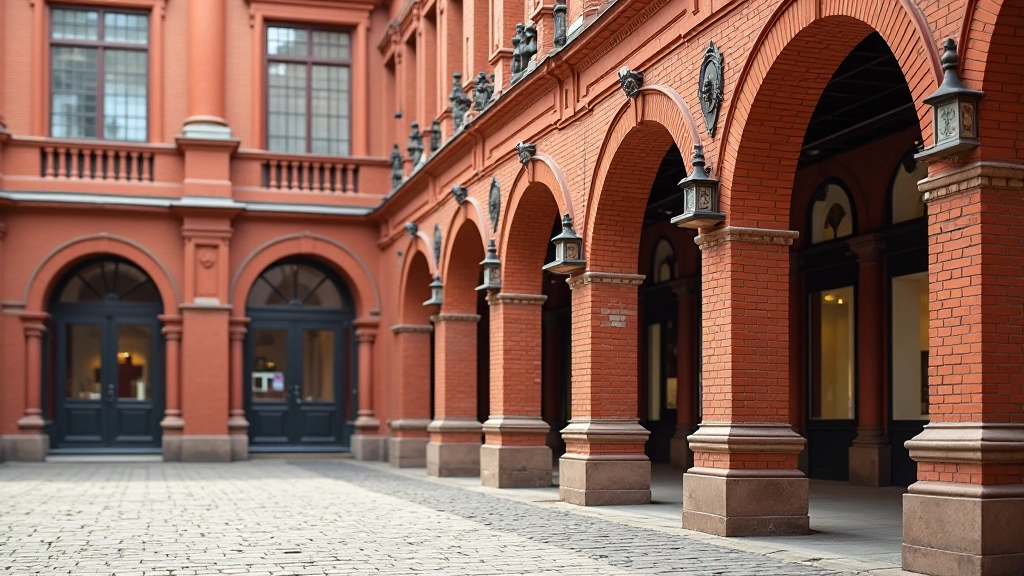 Vilniaus Halės turgaus istorinis fasadas su arkadiškomis kolonomis